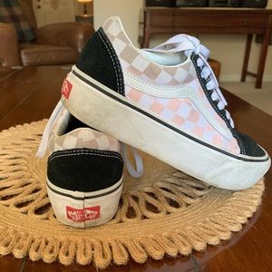 Platform checkered vans